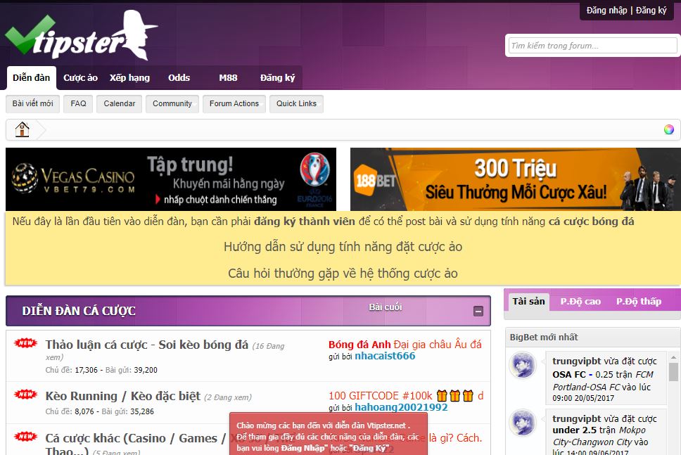 Huong dan cach tao tai khoan dien dan Vtipster