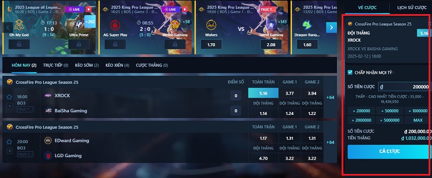Kết quả cá cược Crossfire 188Bet Nhan thuong ca cuoc Crossfire 188Bet