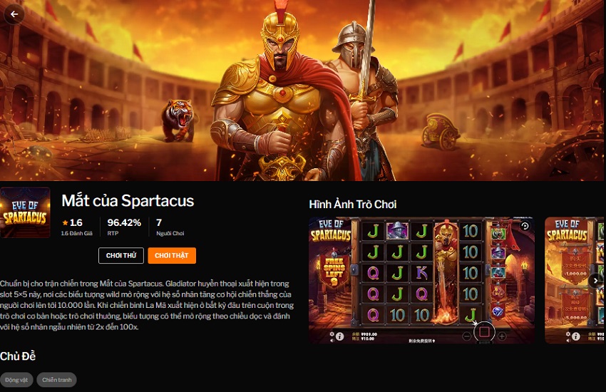 Tim hieu game Mat cua Spartacus 188Bet